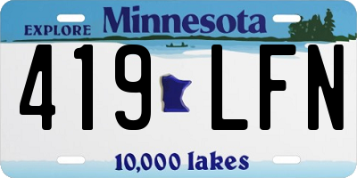 MN license plate 419LFN