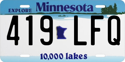 MN license plate 419LFQ