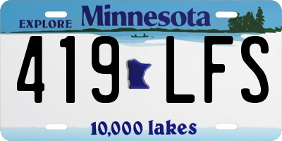 MN license plate 419LFS