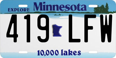 MN license plate 419LFW