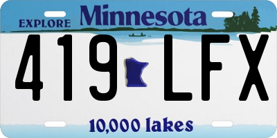 MN license plate 419LFX