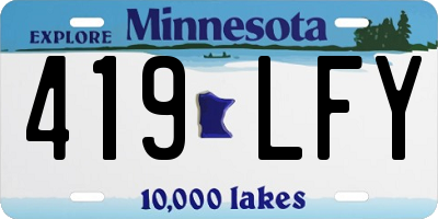 MN license plate 419LFY