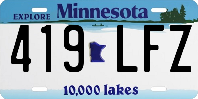 MN license plate 419LFZ