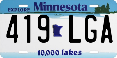 MN license plate 419LGA