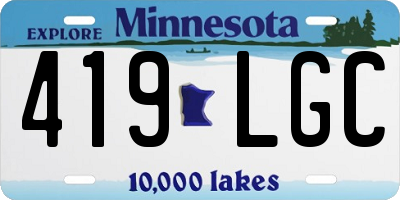MN license plate 419LGC