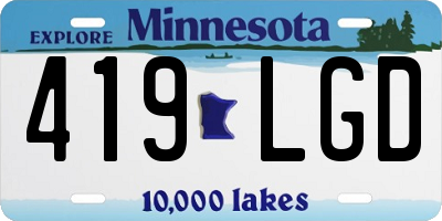 MN license plate 419LGD