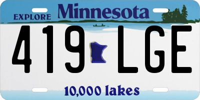 MN license plate 419LGE