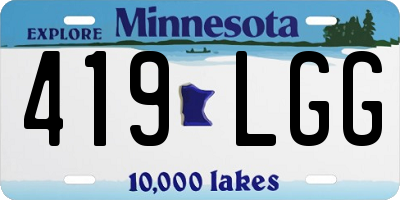 MN license plate 419LGG