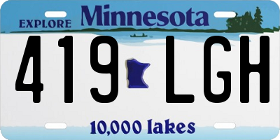 MN license plate 419LGH