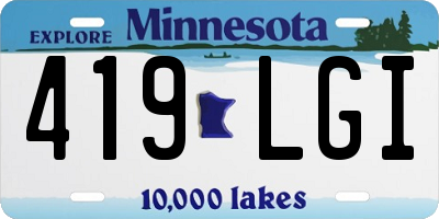 MN license plate 419LGI