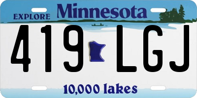 MN license plate 419LGJ