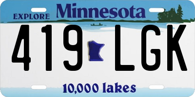 MN license plate 419LGK
