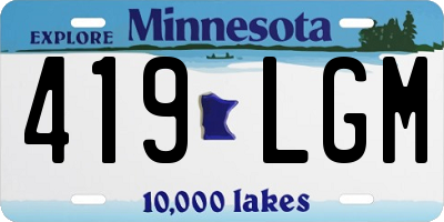 MN license plate 419LGM