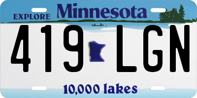 MN license plate 419LGN