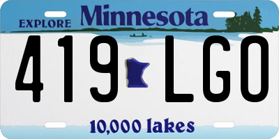 MN license plate 419LGO