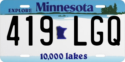 MN license plate 419LGQ
