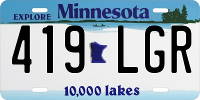 MN license plate 419LGR