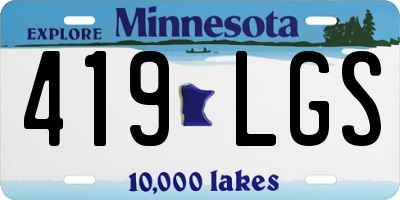 MN license plate 419LGS