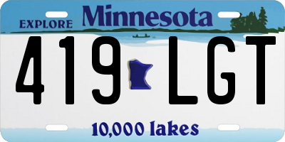 MN license plate 419LGT
