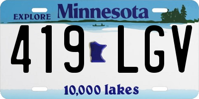 MN license plate 419LGV