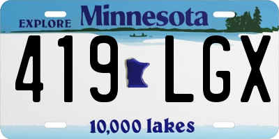 MN license plate 419LGX