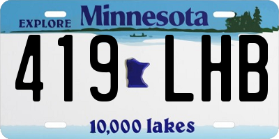 MN license plate 419LHB