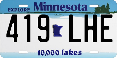 MN license plate 419LHE