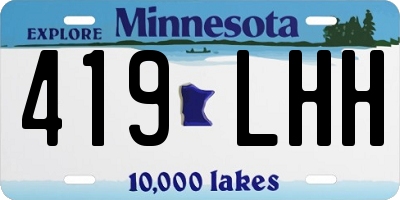 MN license plate 419LHH