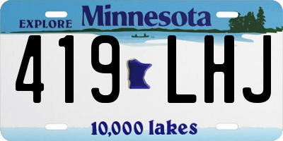MN license plate 419LHJ