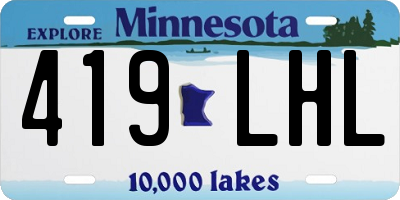 MN license plate 419LHL