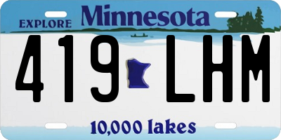 MN license plate 419LHM