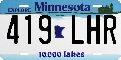 MN license plate 419LHR