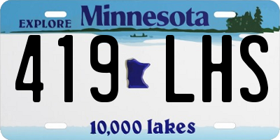 MN license plate 419LHS