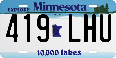 MN license plate 419LHU