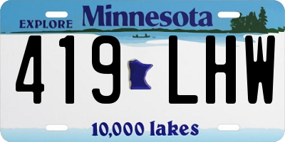 MN license plate 419LHW