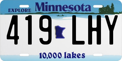 MN license plate 419LHY