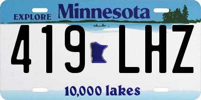 MN license plate 419LHZ