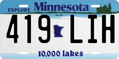MN license plate 419LIH