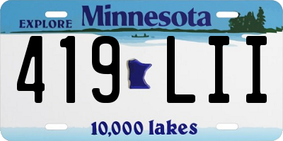 MN license plate 419LII