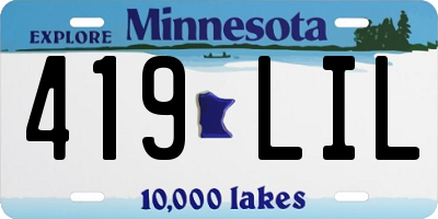 MN license plate 419LIL
