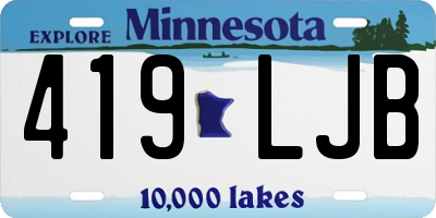 MN license plate 419LJB