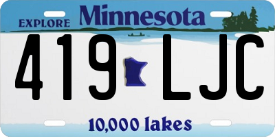 MN license plate 419LJC
