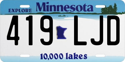 MN license plate 419LJD