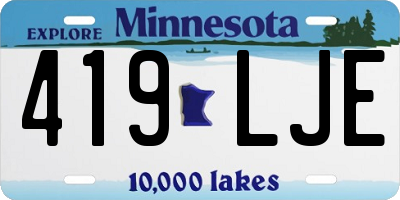 MN license plate 419LJE