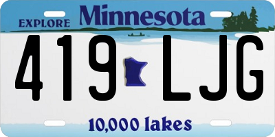 MN license plate 419LJG