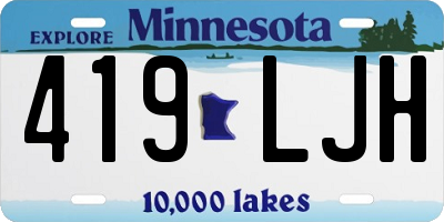 MN license plate 419LJH
