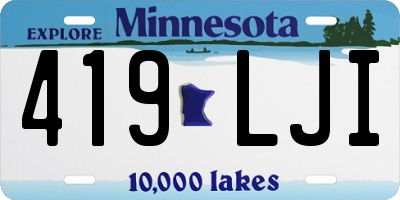 MN license plate 419LJI