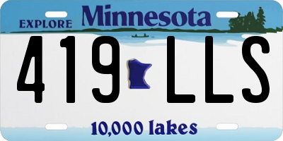 MN license plate 419LLS