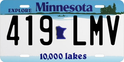 MN license plate 419LMV