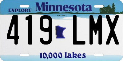 MN license plate 419LMX